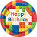 Building Blocks Birthday Round 9" Dinner Plates (8pk)