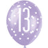 Pink Glitz 13th Birthday Latex Balloons 6pk