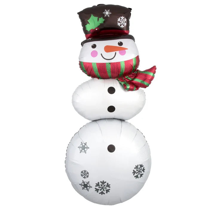 Snowman Stacker Foil Multi Balloon