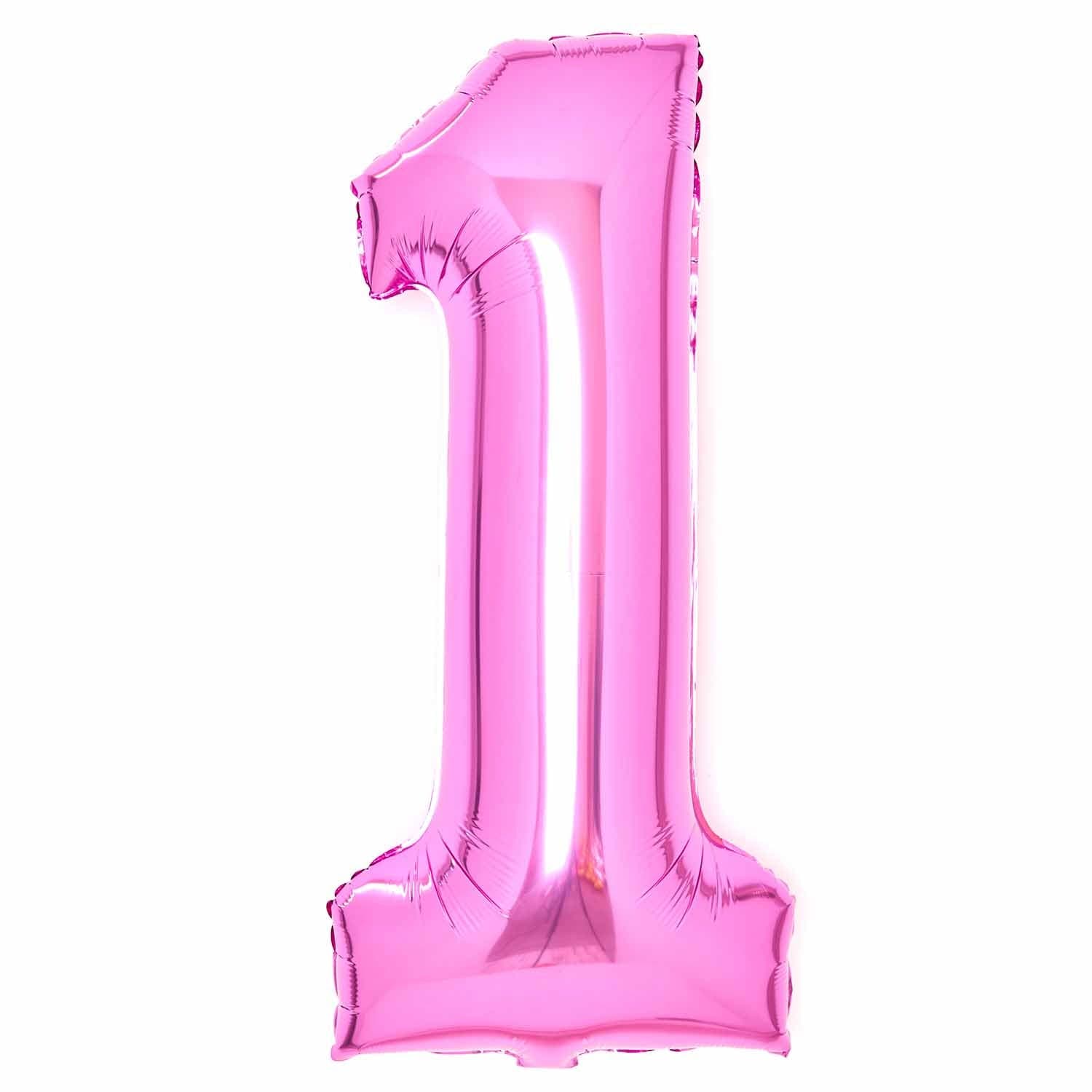 Pink Number 1 Foil Balloons 34