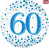60th Birthday Blue Sparkling Fizz 18" Foil Balloon