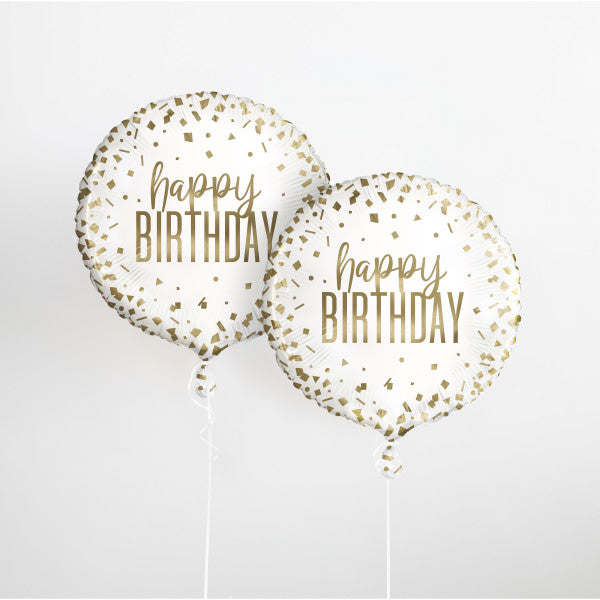 Confetti Gold Birthday Round Foil Balloon 18''