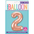 Rose Gold Number 2 Shaped Foil Balloon 34'',