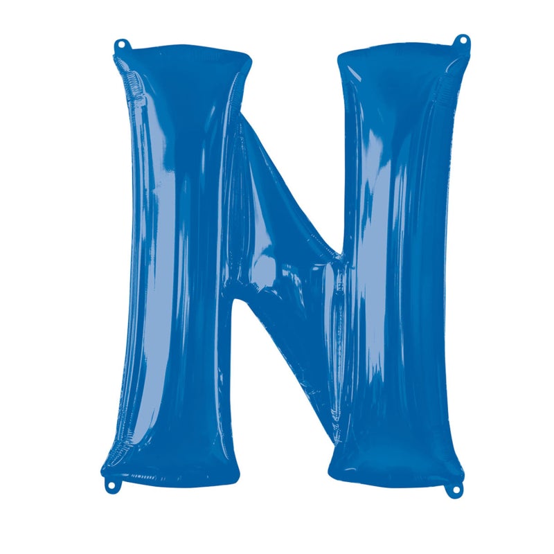 34'' SUPER SHAPE FOIL LETTER N - BLUE (ANAGRAM)