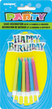Happy Birthday Cake Decoration With 12 Candles