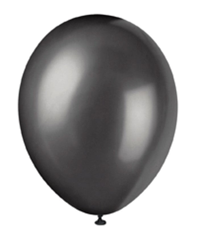 Pearlescent Black Latex Balloons 8pk