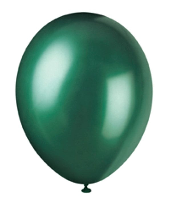 Pearlescent Deep Green Latex Balloons 8pk