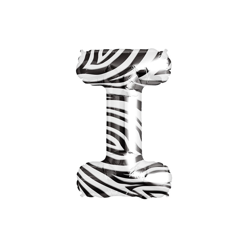 34'' SUPER SHAPE FOIL LETTER I - ZEBRA