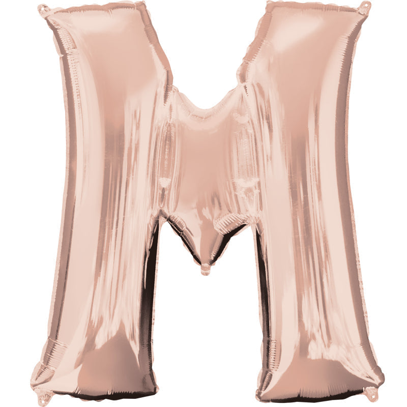 16'' Foil Letter M - Rose Gold Packaged Air Fill (Anagram)