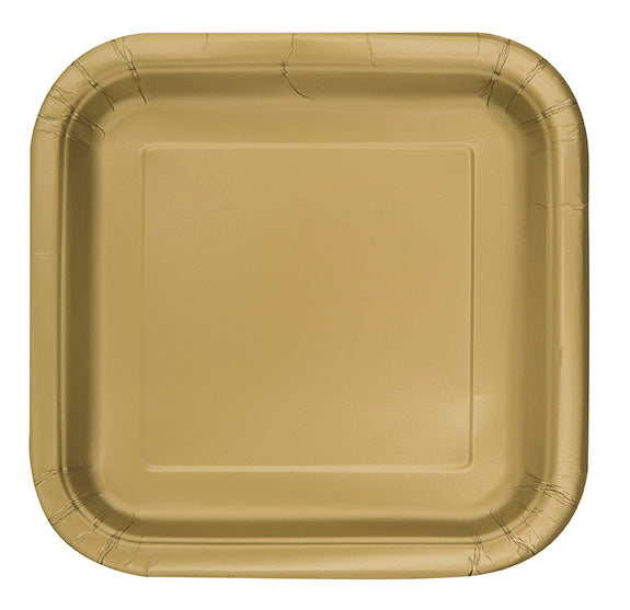 Gold Square Paper Party Side Plates 16pk