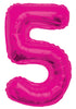 Giant Pink Foil Number '5' Balloon