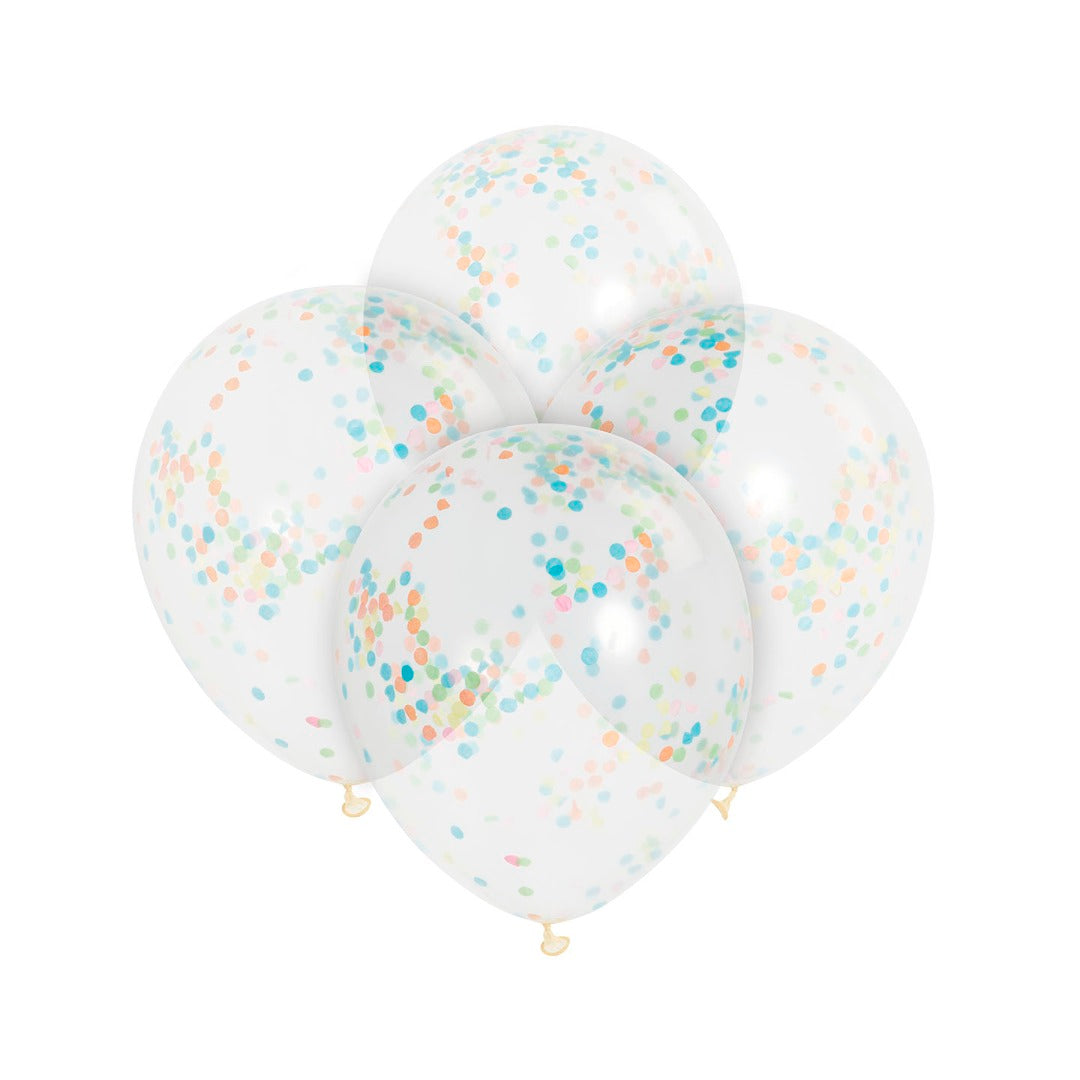 Multi-Coloured Confetti Balloons 6pk