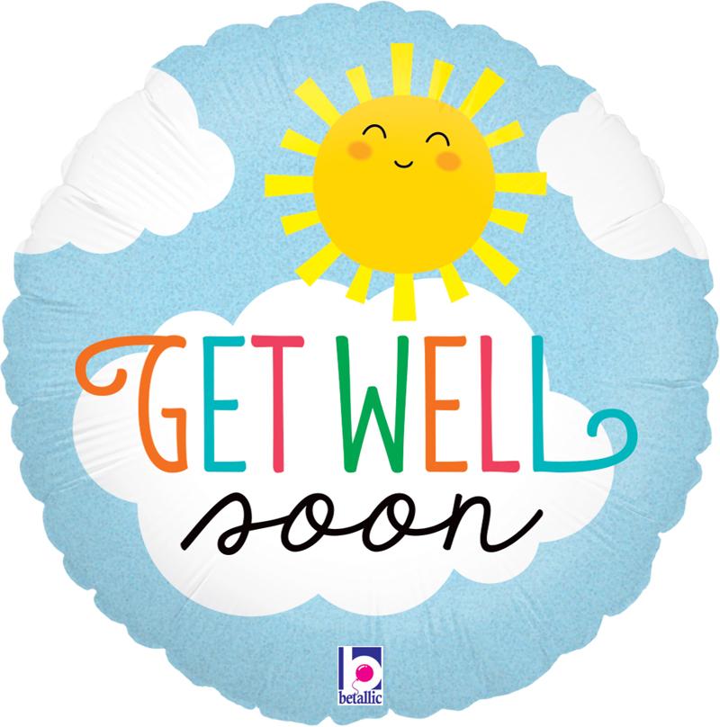 Get Well Soon Sun 18'' Foil Balloon