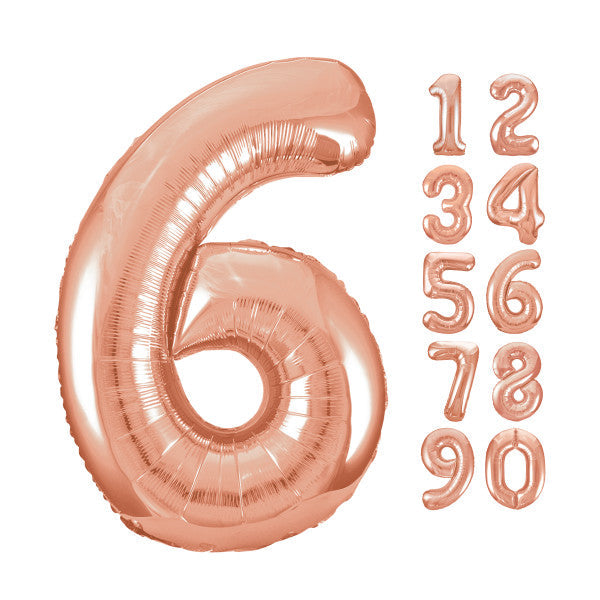 Rose Gold Number 6 Shaped Foil Balloon 34''