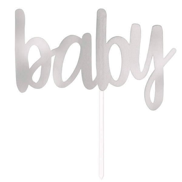 Silver Baby Cake Topper