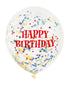 Bright Happy Birthday Confetti Balloons 6pk