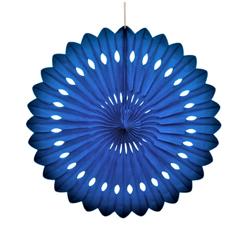 Royal Blue Paper Fan Decoration