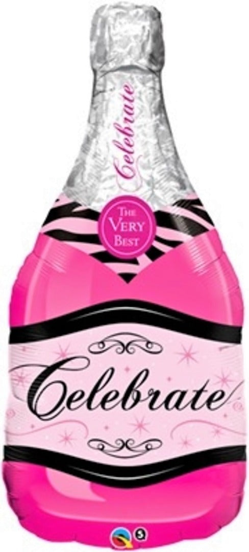 Giant Pink Champagne Bottle Supershape Balloon
