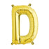 16'' Foil Letter D - Gold Packaged Air Fill