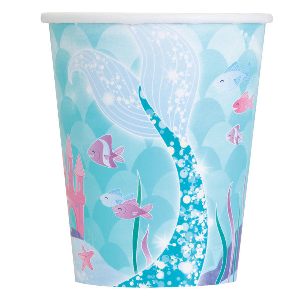 Mermaid 9oz Paper Cups, 8pk