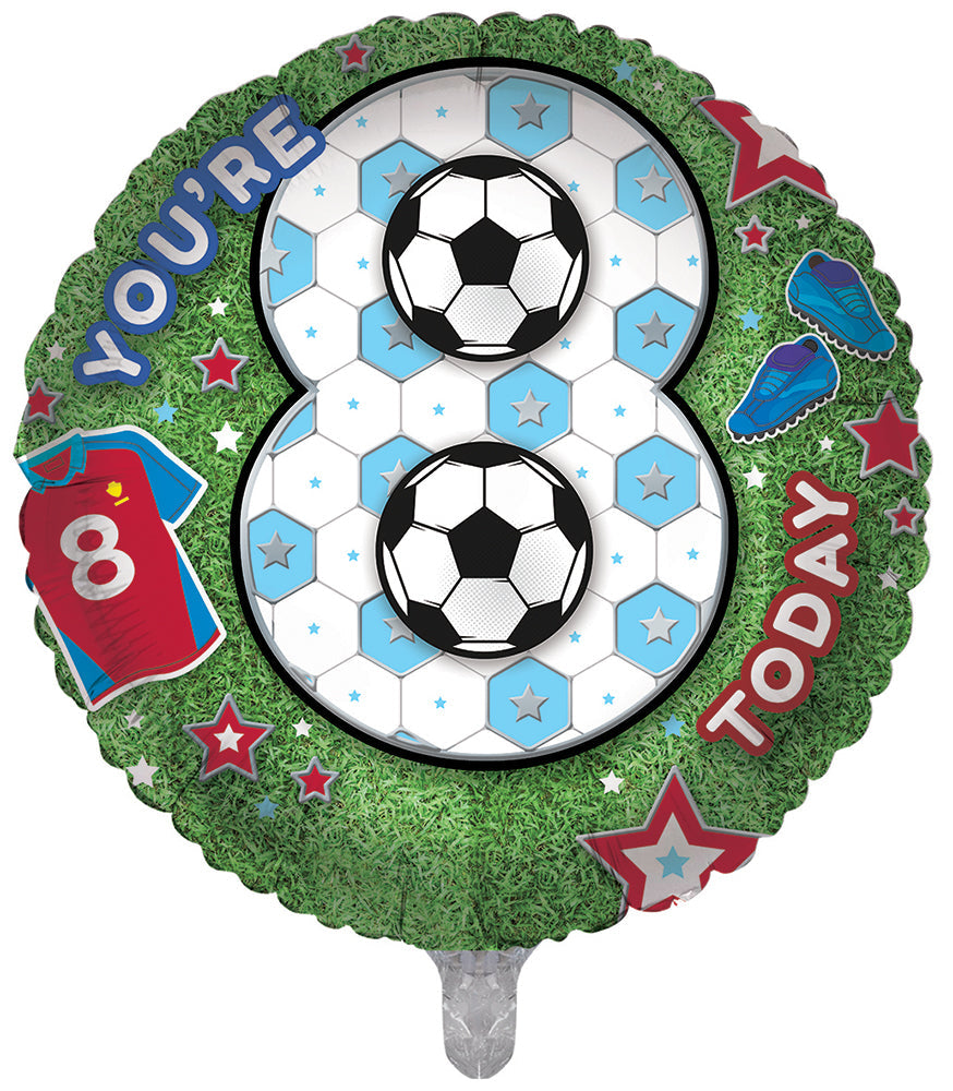 Football / Soccer 8th Birthday 18 Inch Foil Balloon