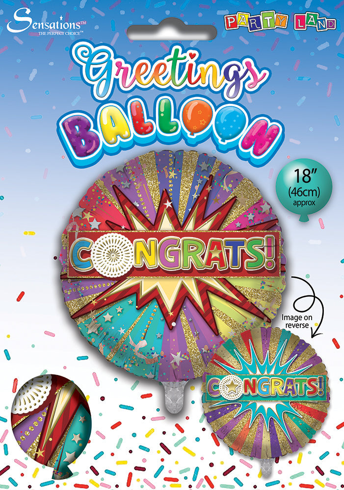 Congrats! Star Burst 18 Inch Foil Balloon