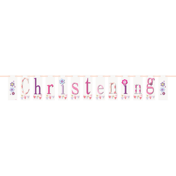 Unique Party Bunting Christening Banner