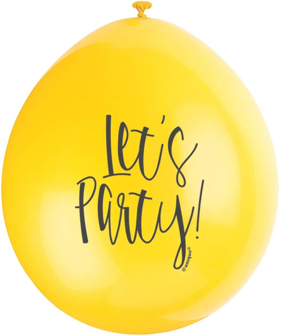 Latex Assorted Let's Party Balloons, Pack of 10