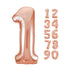 Rose Gold Number 1 Shaped Foil Balloon 34''