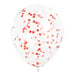 Clear Latex Balloons with Ruby Red Confetti 12'', 6ct