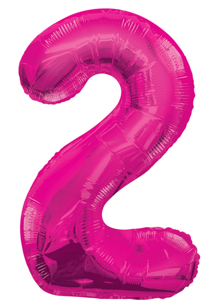 Giant Pink Foil Number '2' Balloon