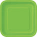 Lime Green Square Paper Party Side Plates 16pk