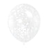 Clear Latex Balloons with White Confetti 12'', 6ct