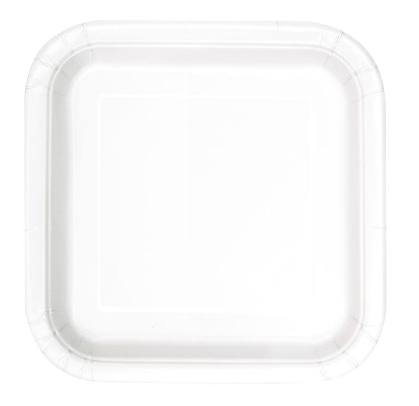White Square Paper Party Side Plates 16pk