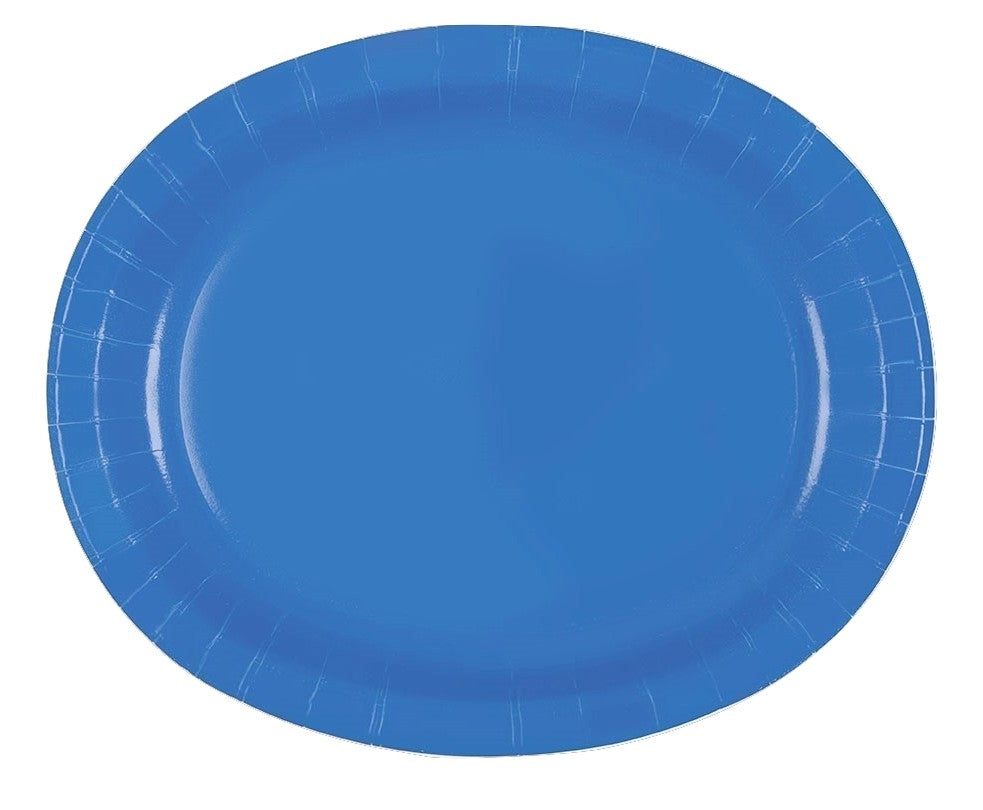 Royal Blue Oval Serving Plates 8pk