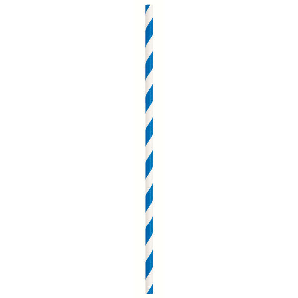Royal Blue Stripe Paper Straws 10pk