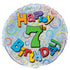 Age 7 Birthday Prism Round Foil Balloon 18''