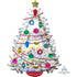 IRIDESCENT CHRISTMAS TREE SHAPE FOIL 6''/66cm w x 36''/91cm h