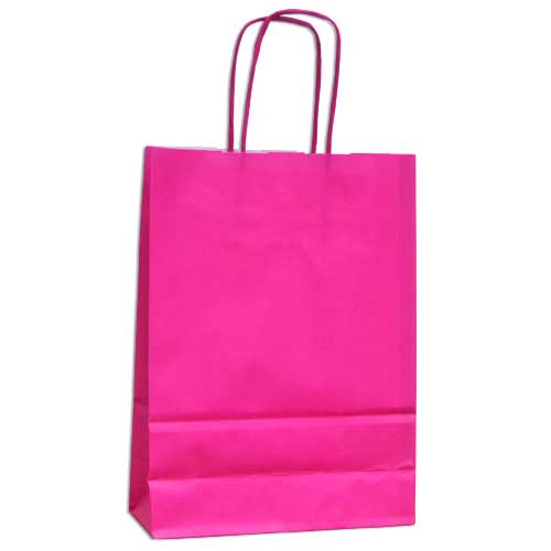 Pink Kraft Paper Bag with Twist Handles