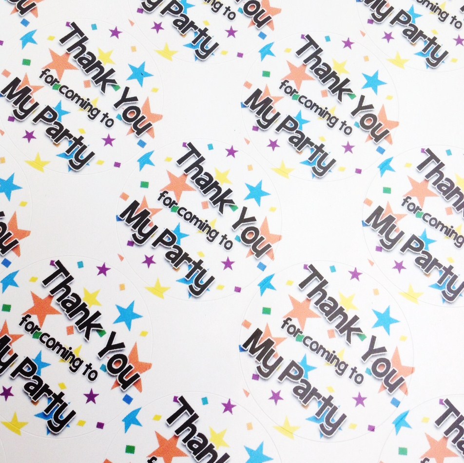 35 x Thank You Star Sweet Cone and Party Bag Stickers