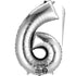 16'' Foil Number 6 - Silver Packaged Air Fill (Anagram)