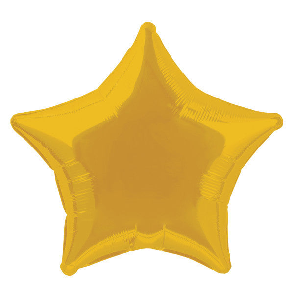 Solid Star Foil Balloon 20'',  - Gold