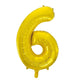 Giant Gold Foil Number '6' Balloon