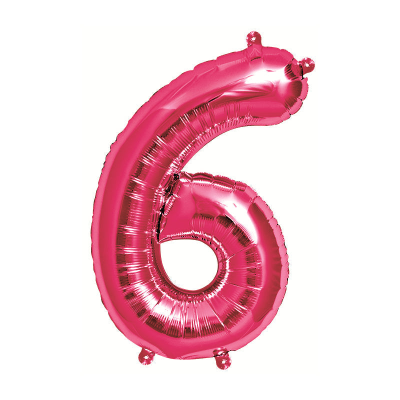 16'' Foil Number 6 - Magenta Packaged Air Fill