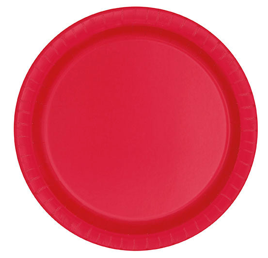 Red Paper Dessert Plates 8pk