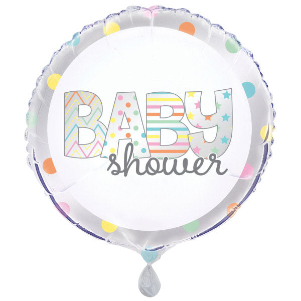 Colorful Baby Shower Round Foil Balloon 18''