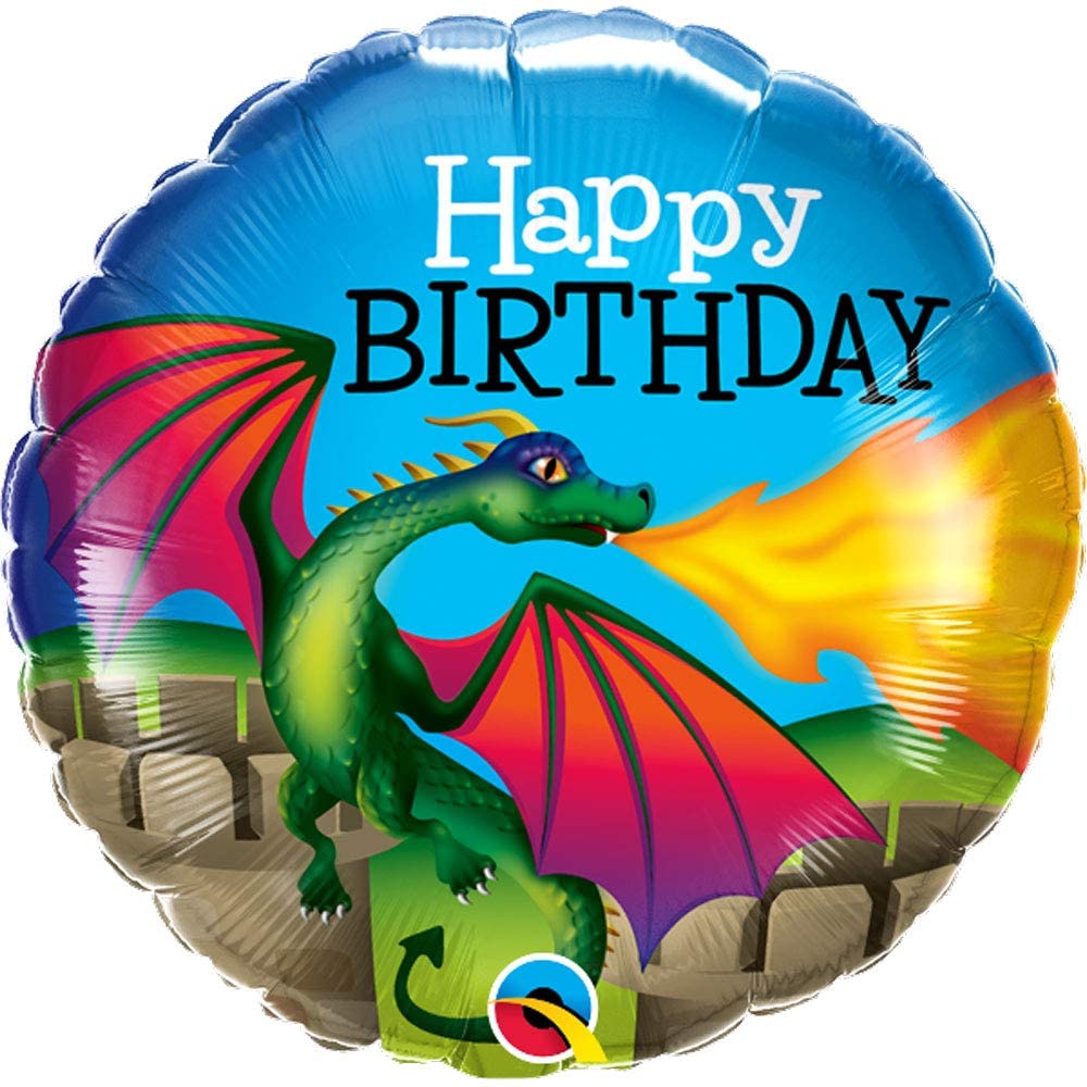 18'' Mythical Dragon  Happy Birthday Foil Balloon
