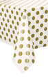 Gold Polka Dot Plastic Table Cover