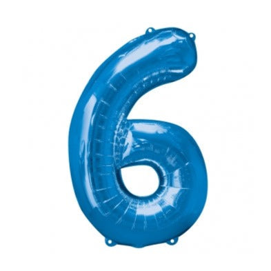 34'' SHAPE FOIL NUMBER 6 - BLUE (ANAGRAM)