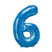 34'' SHAPE FOIL NUMBER 6 - BLUE (ANAGRAM)